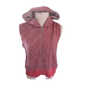 Woolrich women's medium front zip  hooded sweater vest wool blend